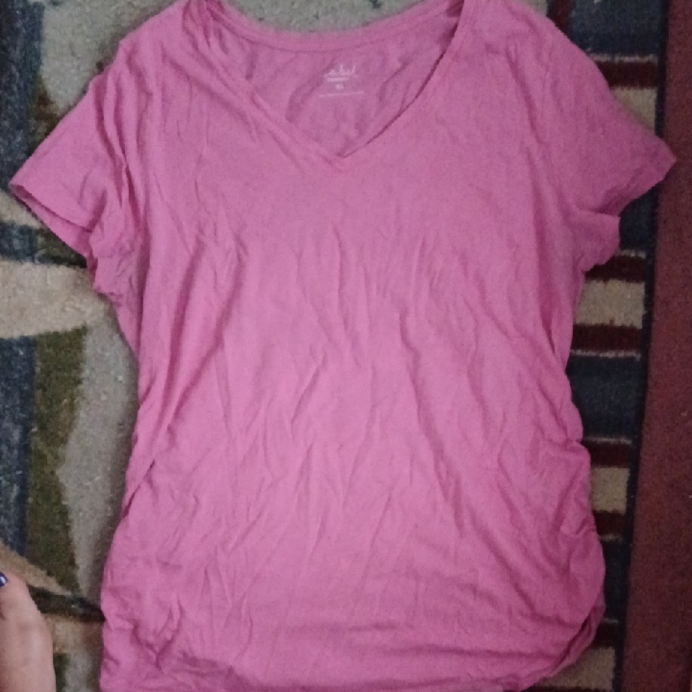 Women's Pink V-Neck Top